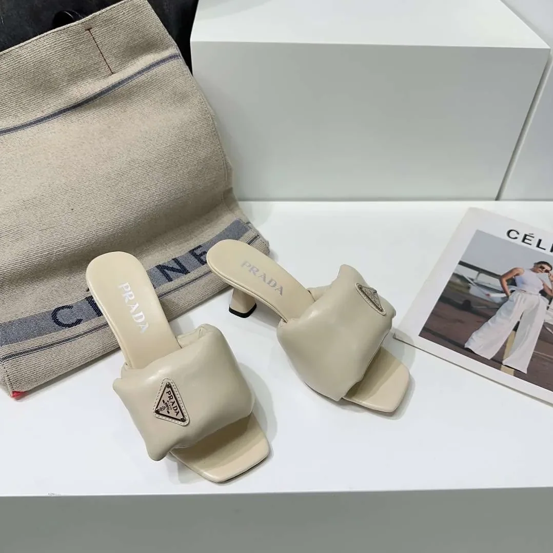 Prada Soft Padded Nappa Sandals Cream Prada Soft Padded Nappa Sandals Cream