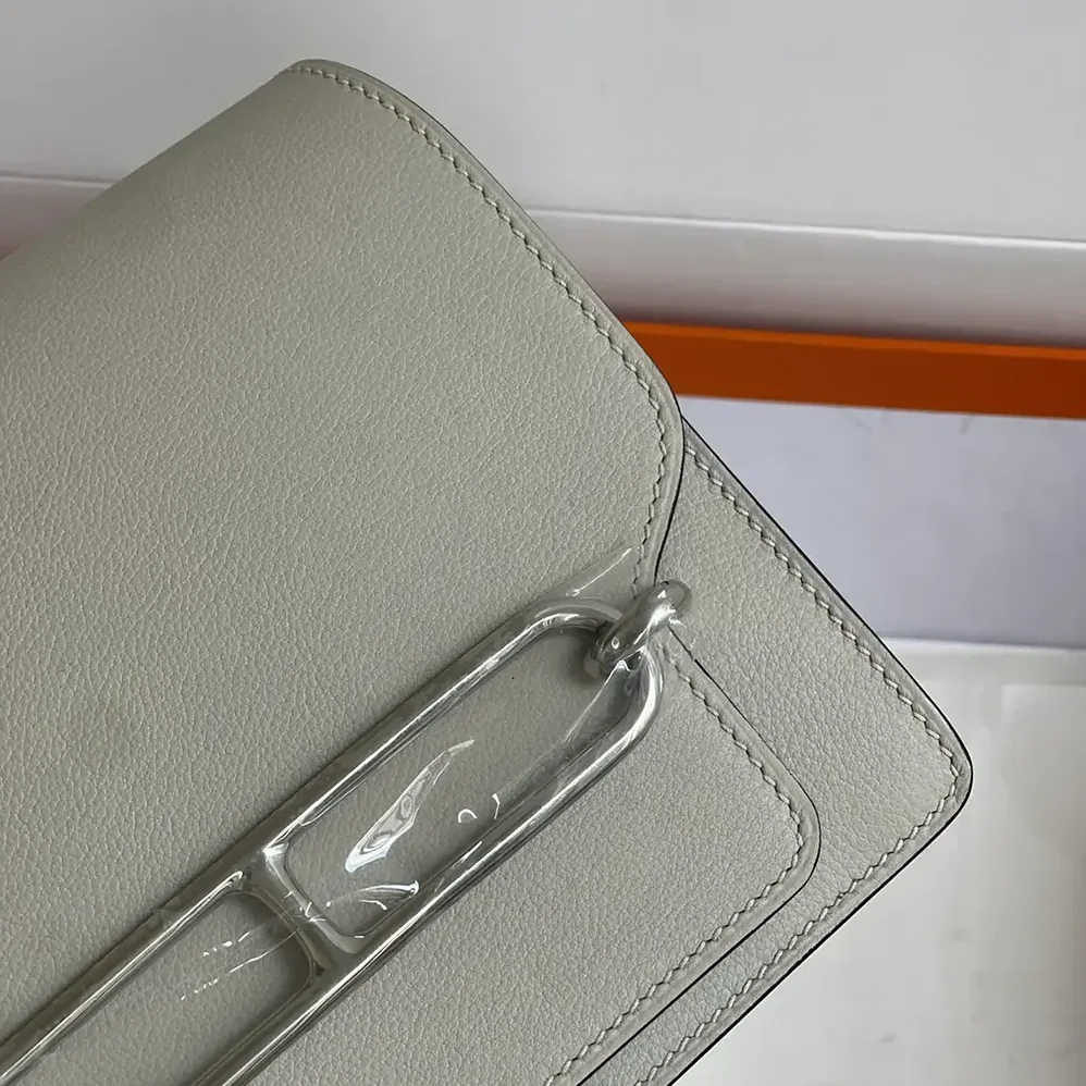 Hermes Roulis Mini Bag in Evercolor Leather for Women in Silver