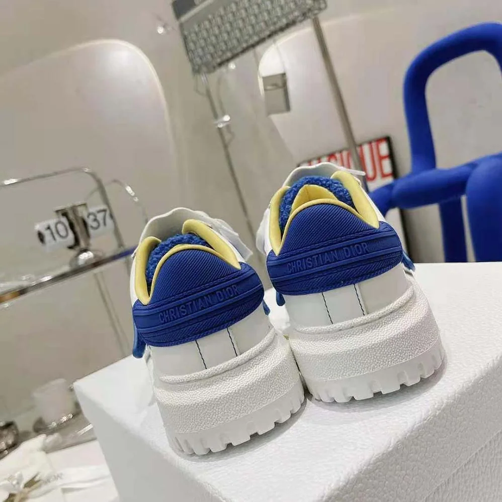 Dior Dior-id Sneaker White Calfskin Terry Cotton for Women in Blue Dior Dior-id Sneaker White Calfskin Terry Cotton for Women in Blue