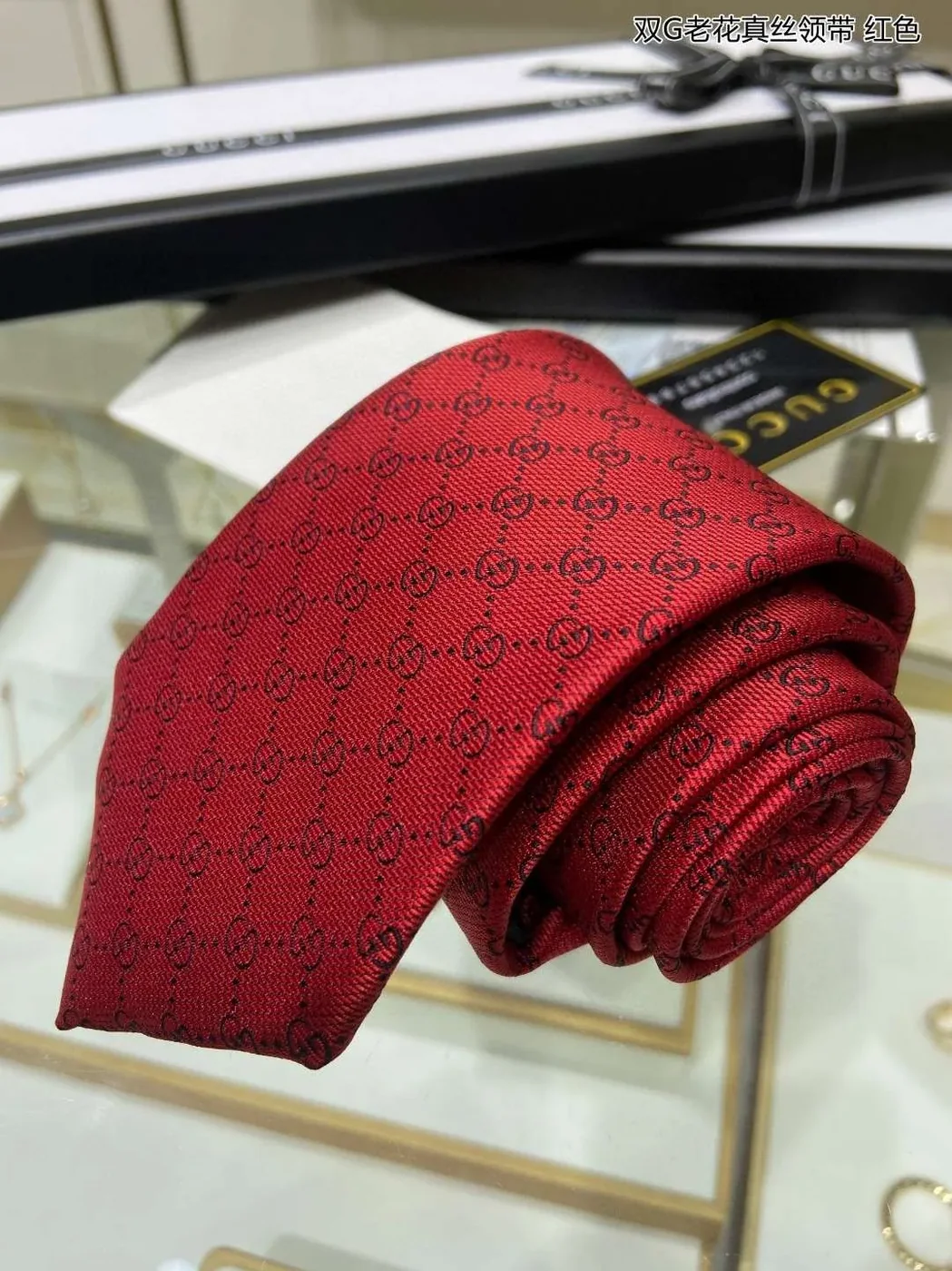 Gucci Pattern Silk Tie Red Gucci Pattern Silk Tie Red