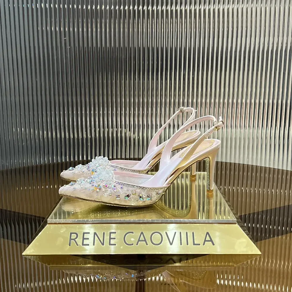 Rene Caovilla Pink Slingbacks Cinderella 75 for Women