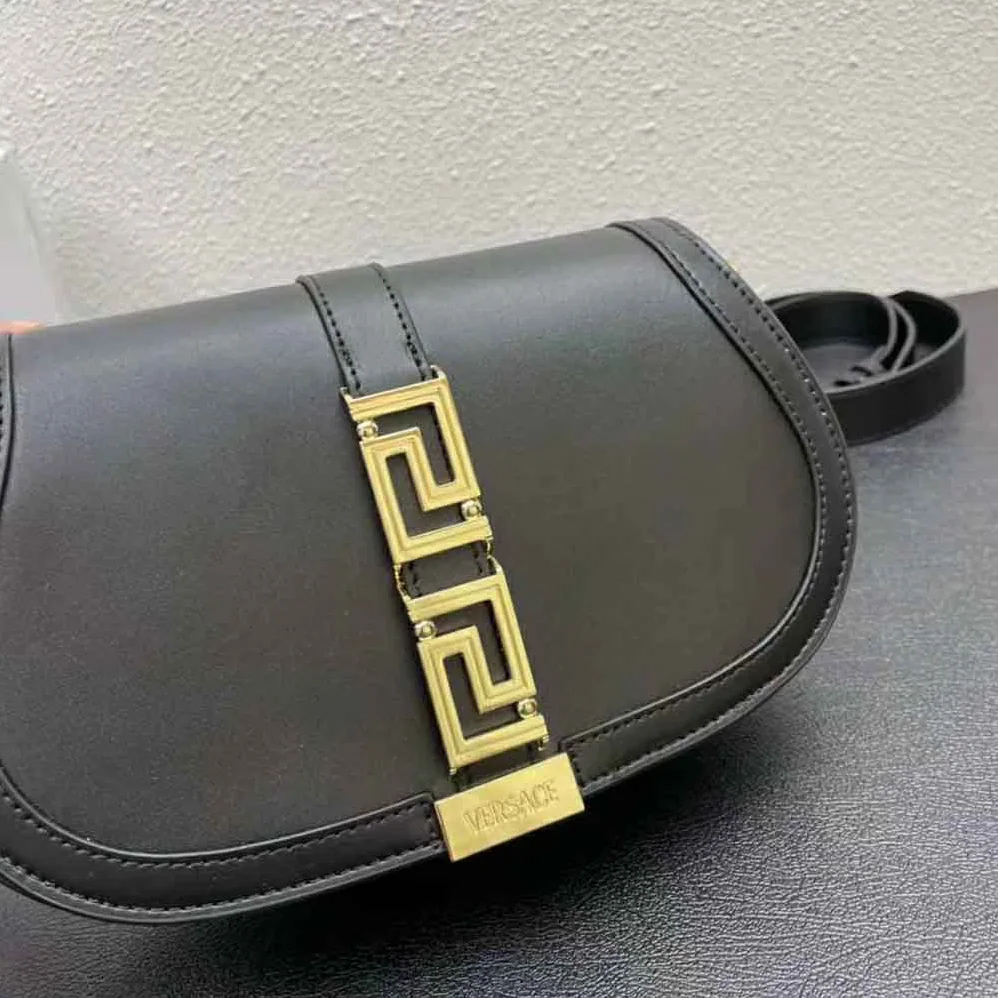 Versace Greca Goddess Shoulder Bag for Women in Black Versace Greca Goddess Shoulder Bag for Women in Black