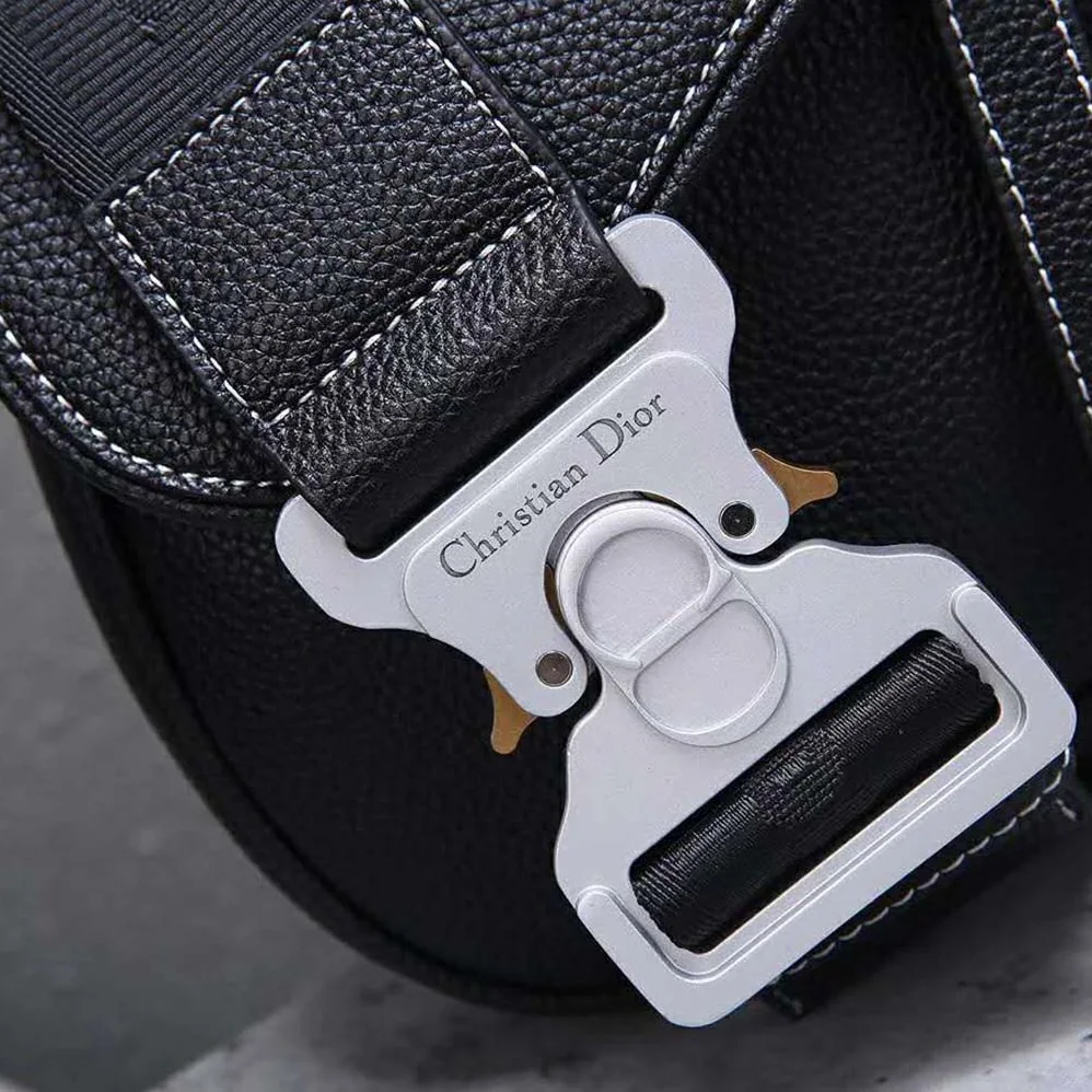 Dior Saddle Bag in Black Calfskin for Men