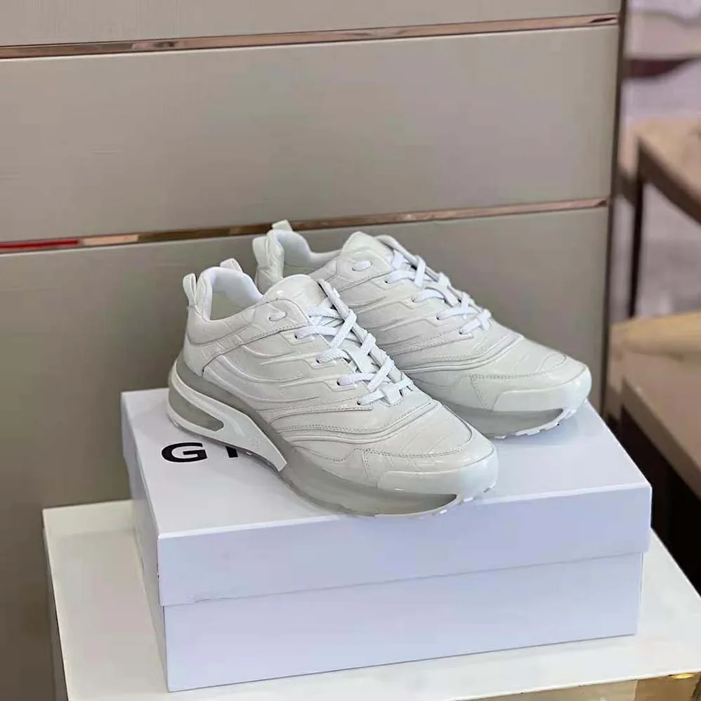 Givenchy Giv 1 Sneakers in Crocodile Effect Leather for Unisex in White Givenchy Giv 1 Sneakers in Crocodile Effect Leather for Unisex in White
