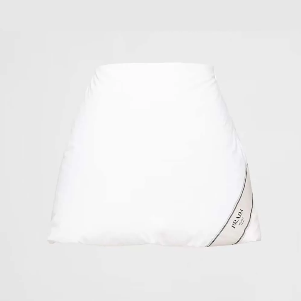 Prada Padded Cotton Miniskirt with Logo for Women in print Jacquard Label