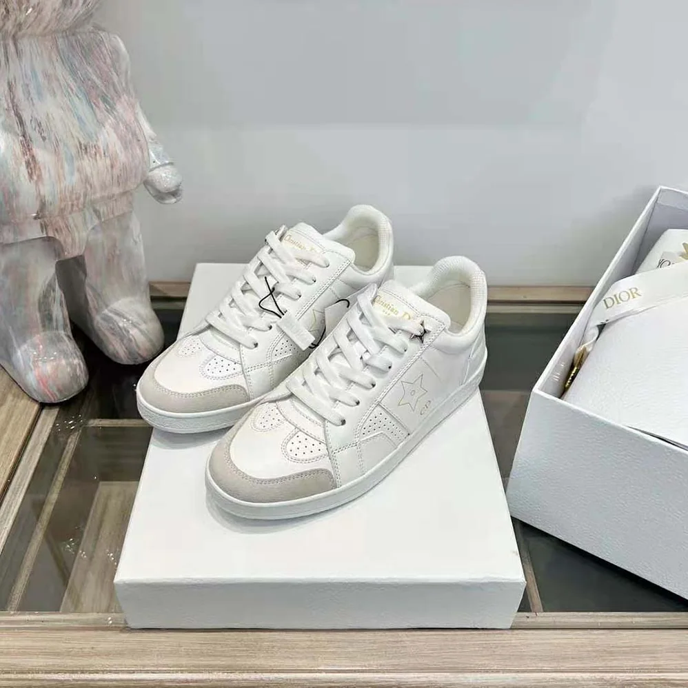 Dior Star Sneaker White Calfskin and Suede for Unisex Dior Star Sneaker White Calfskin and Suede for Unisex