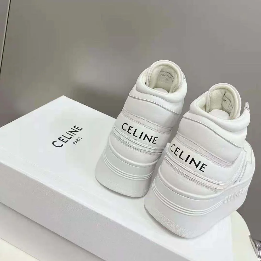 Celine Mid Block Sneakers with Wedge in Calfskin for Women