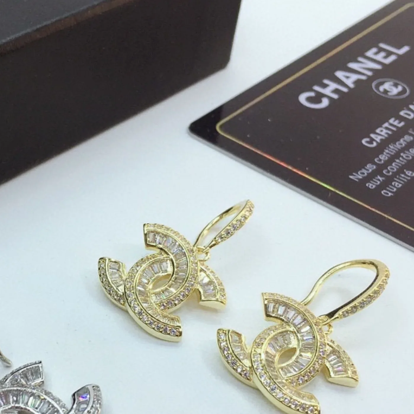 Interlocking Douple C Earrings Gold Tone Interlocking Douple C Earrings Gold Tone