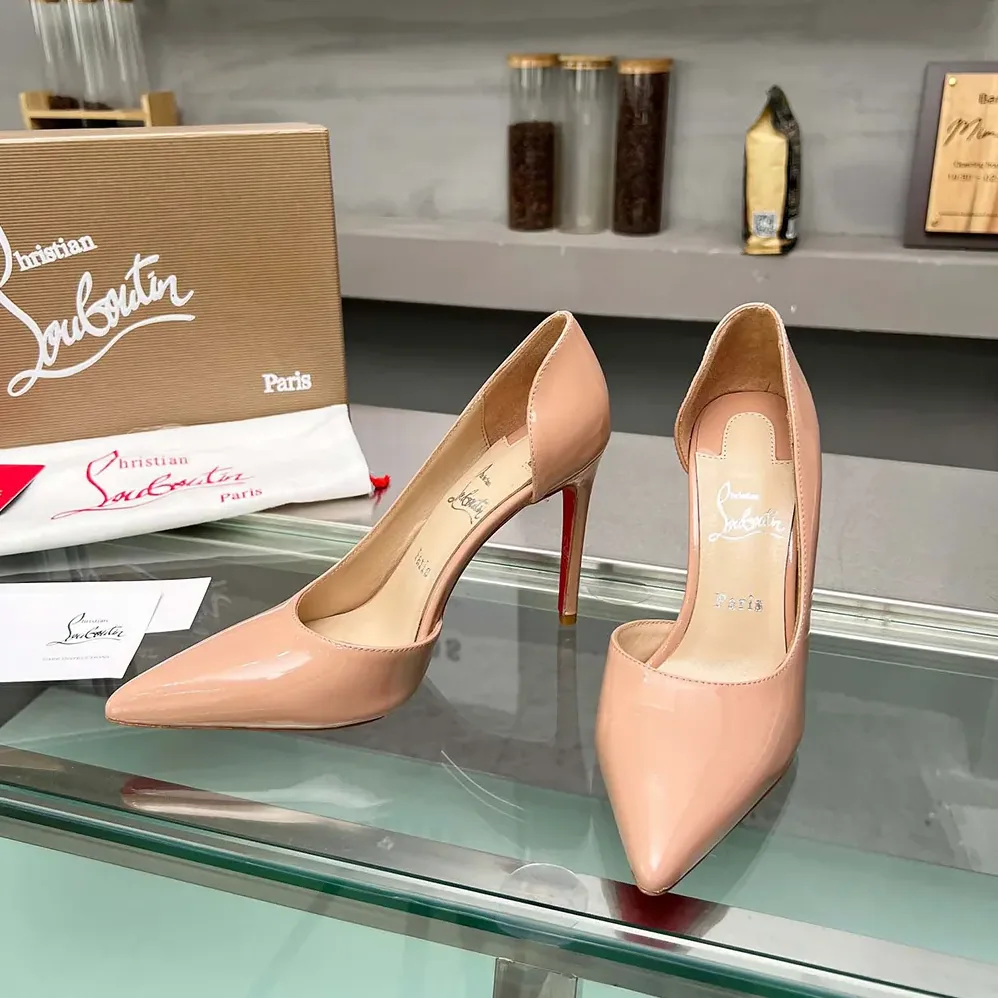 Christian Louboutin Iriza 100 mm Pumps Patent Calf Blush for Women
