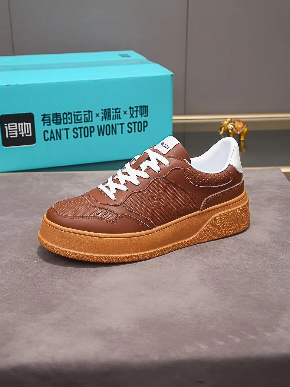 Gucci GG Embossed Sneaker Brown for Men