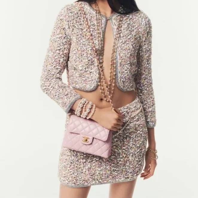 Chanel Small Flap Bag Crossbody in Light Pink Gold Hardware