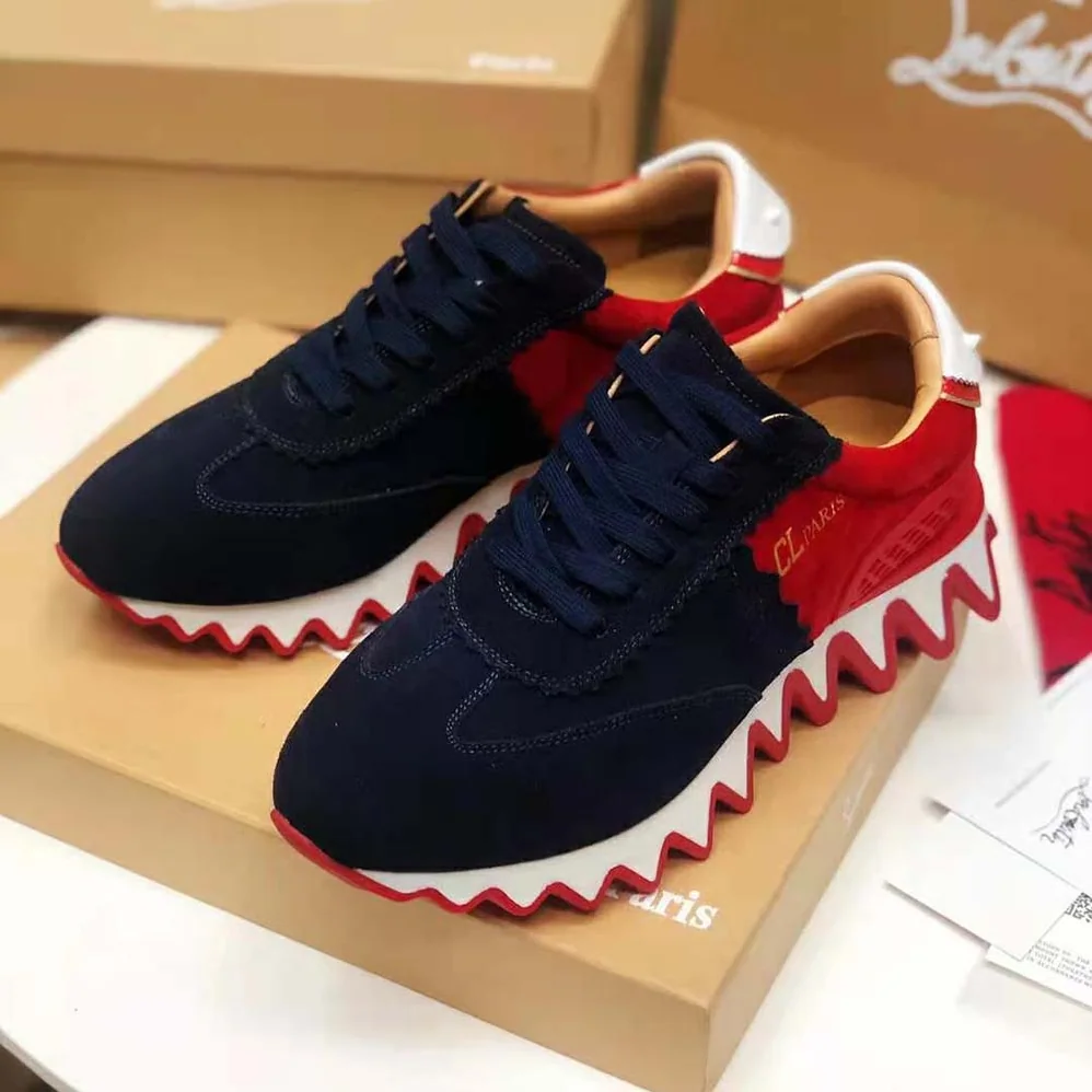 Christian Louboutin Loubishark Flat for Women in Navy Christian Louboutin Loubishark Flat for Women in Navy