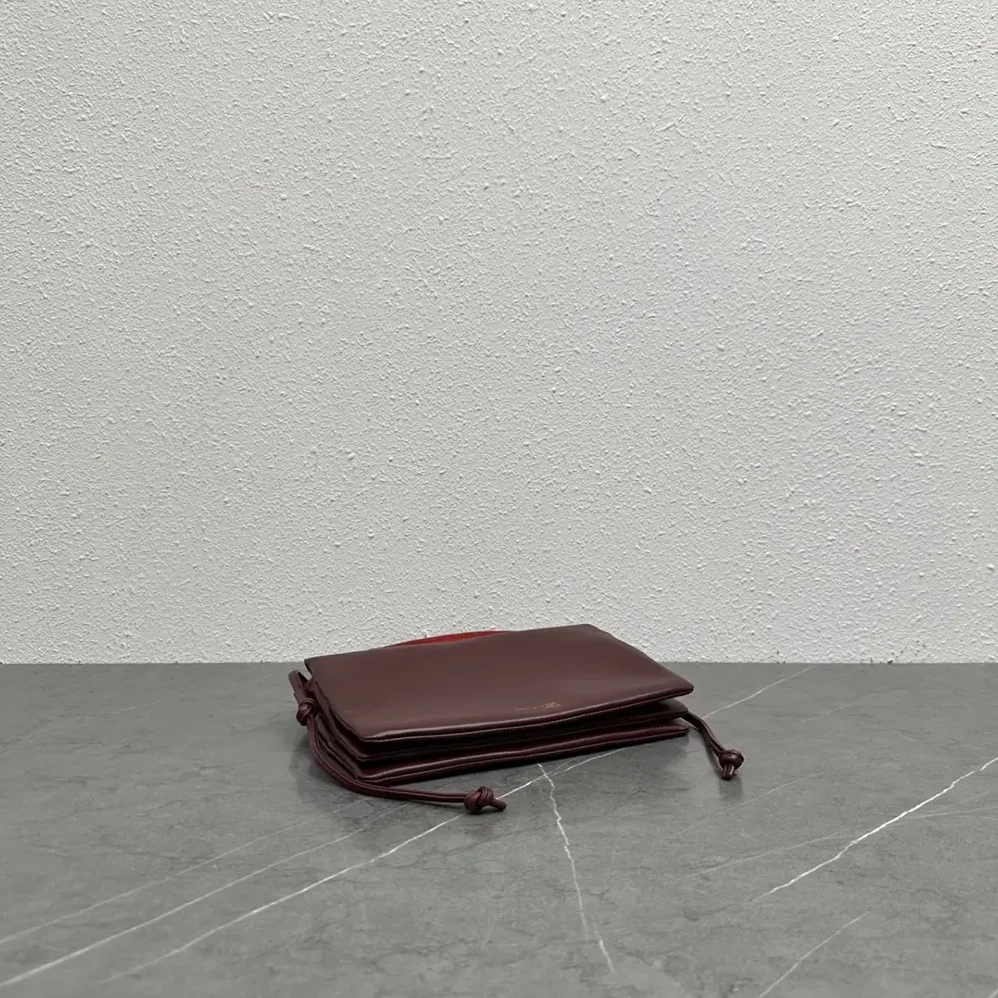 Celine Trio Flap In Smooth Lambskin for Women in Maroon Celine Trio Flap In Smooth Lambskin for Women in Maroon