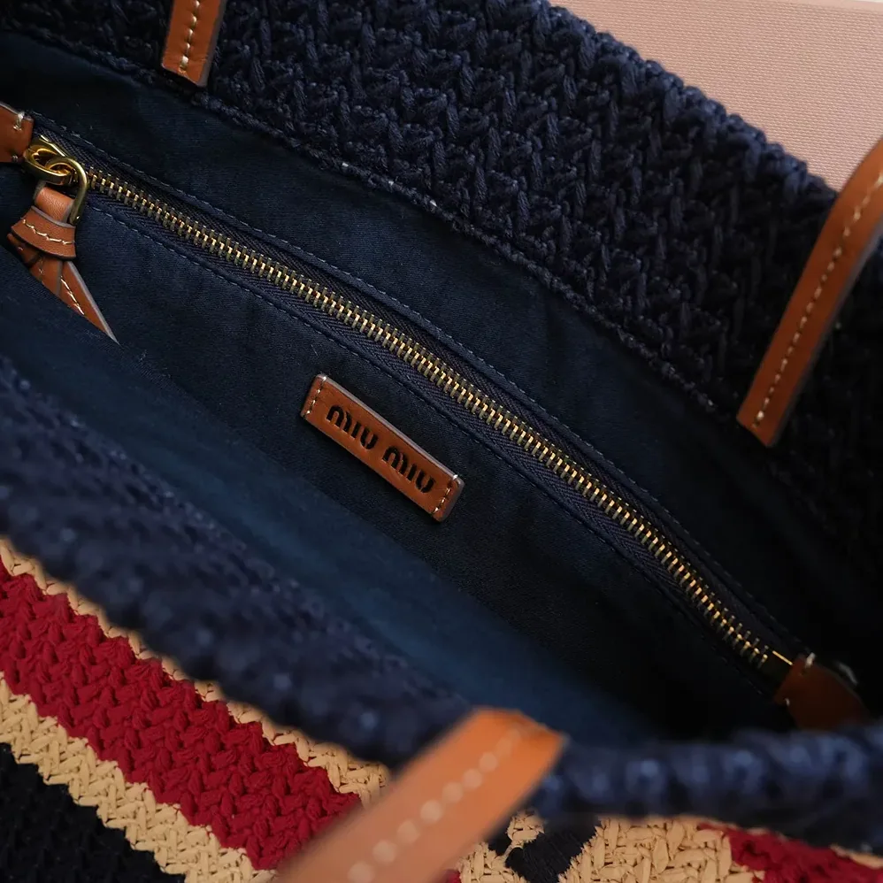 Miu Miu Raffia for Women in effect Woven Tote Bag