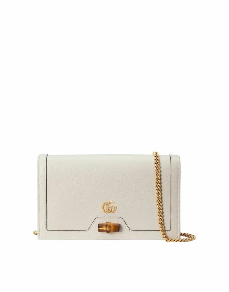 Gucci Diana Mini Bag With Bamboo White , /