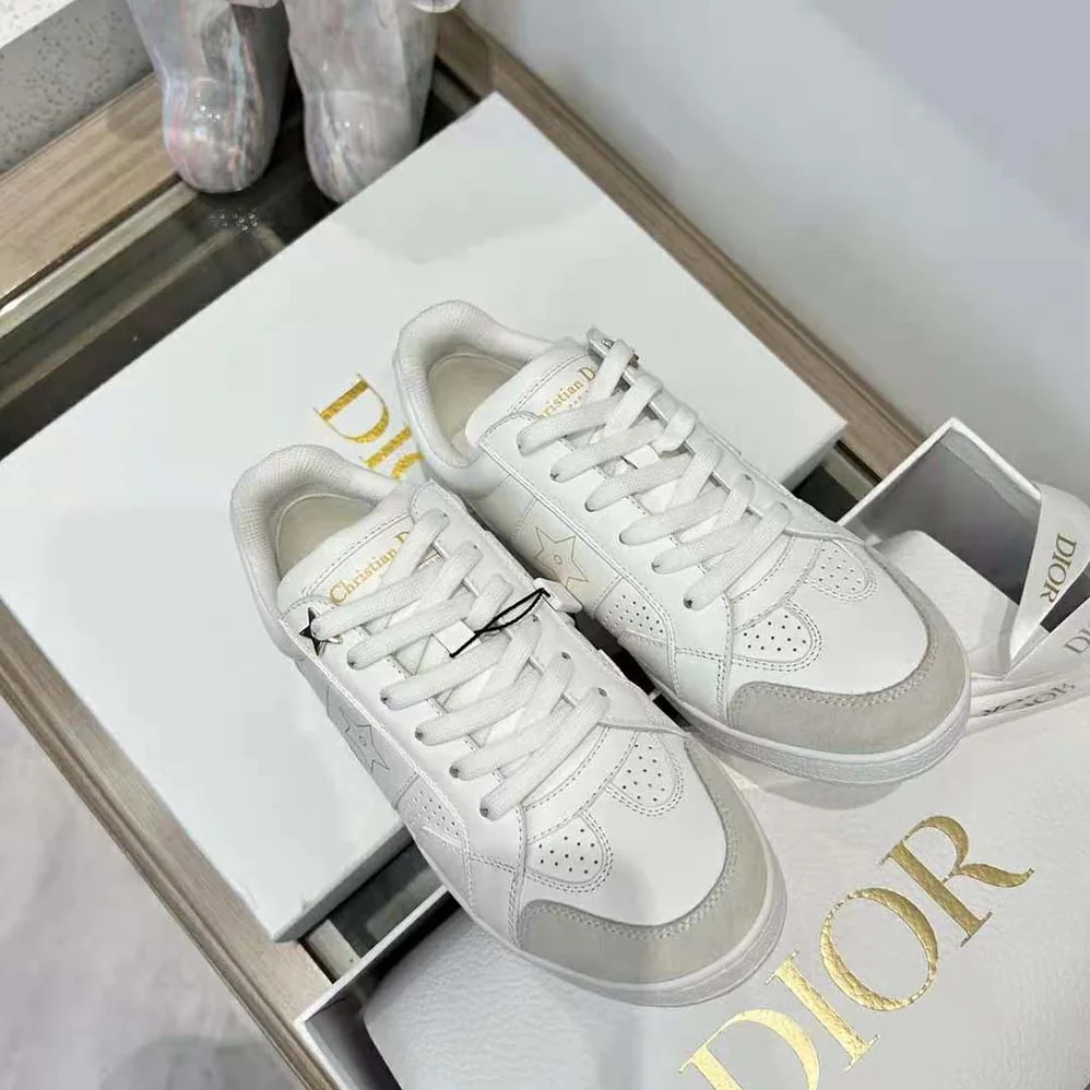 Dior Star Sneaker White Calfskin and Suede for Unisex Dior Star Sneaker White Calfskin and Suede for Unisex