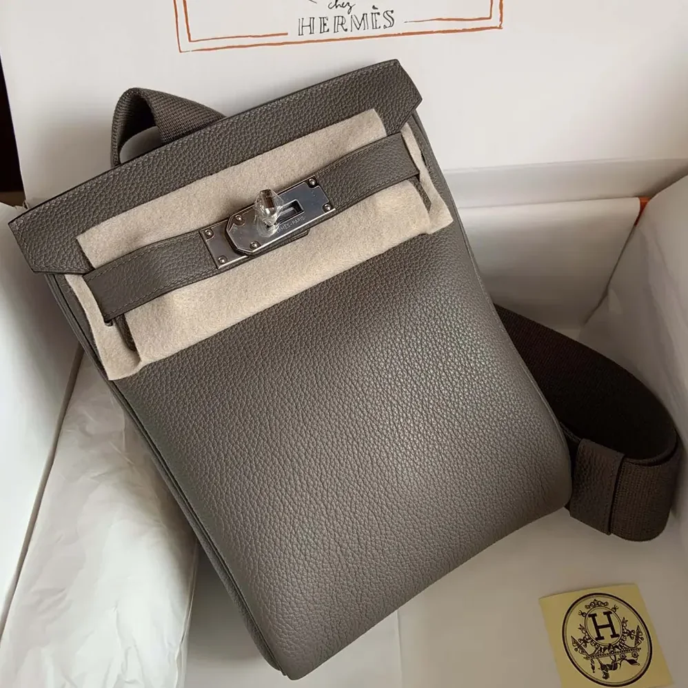 Hermes Hac A Dos PM Backpack for Unisex in Gray