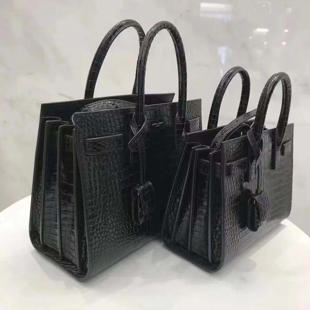 Saint Laurent YSL Sac De Jour Small in Matte Embossed Crocodile Leather for Women