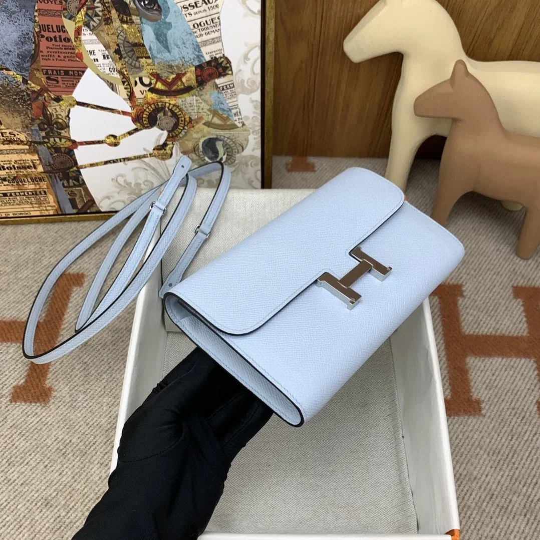 Hermes Constance Long Togo Wallet Light Blue, Silver Toned Hardware Bag Hermes Constance Long Togo Wallet Light Blue, Silver Toned Hardware Bag