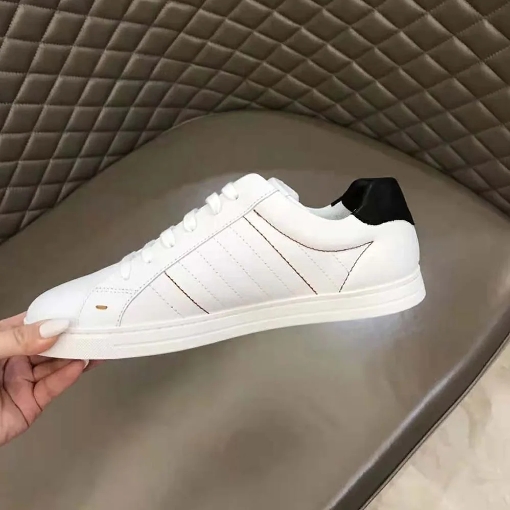 Fendi White Leather Low-Tops Sneakers Rubber Box Sole for Men