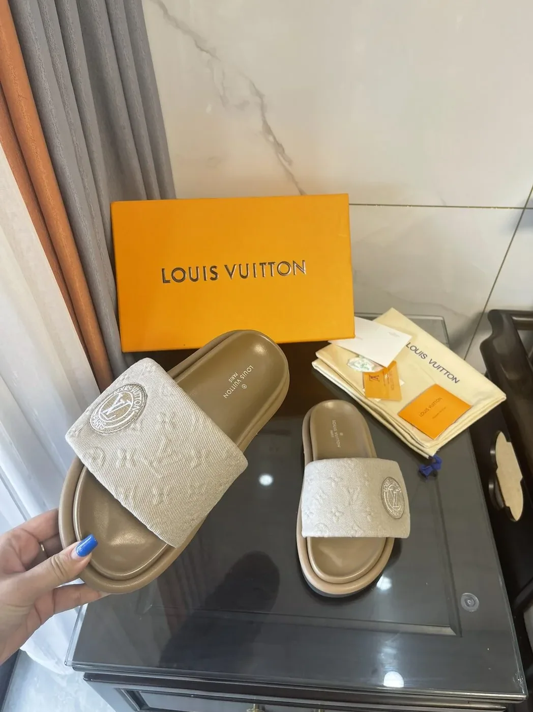 Louis Vuitton Pool Pillow Comfort Flat Mule Beige for Women