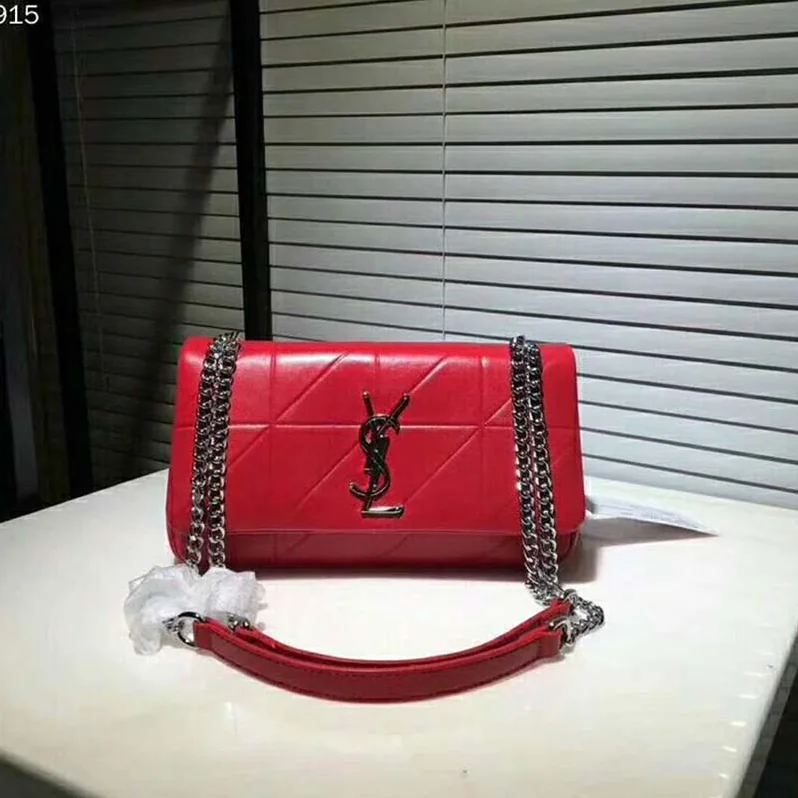 Saint Laurent YSL Medium Jamie Bag in Patchwork Leather in Red Saint Laurent YSL Medium Jamie Bag in Patchwork Leather in Red