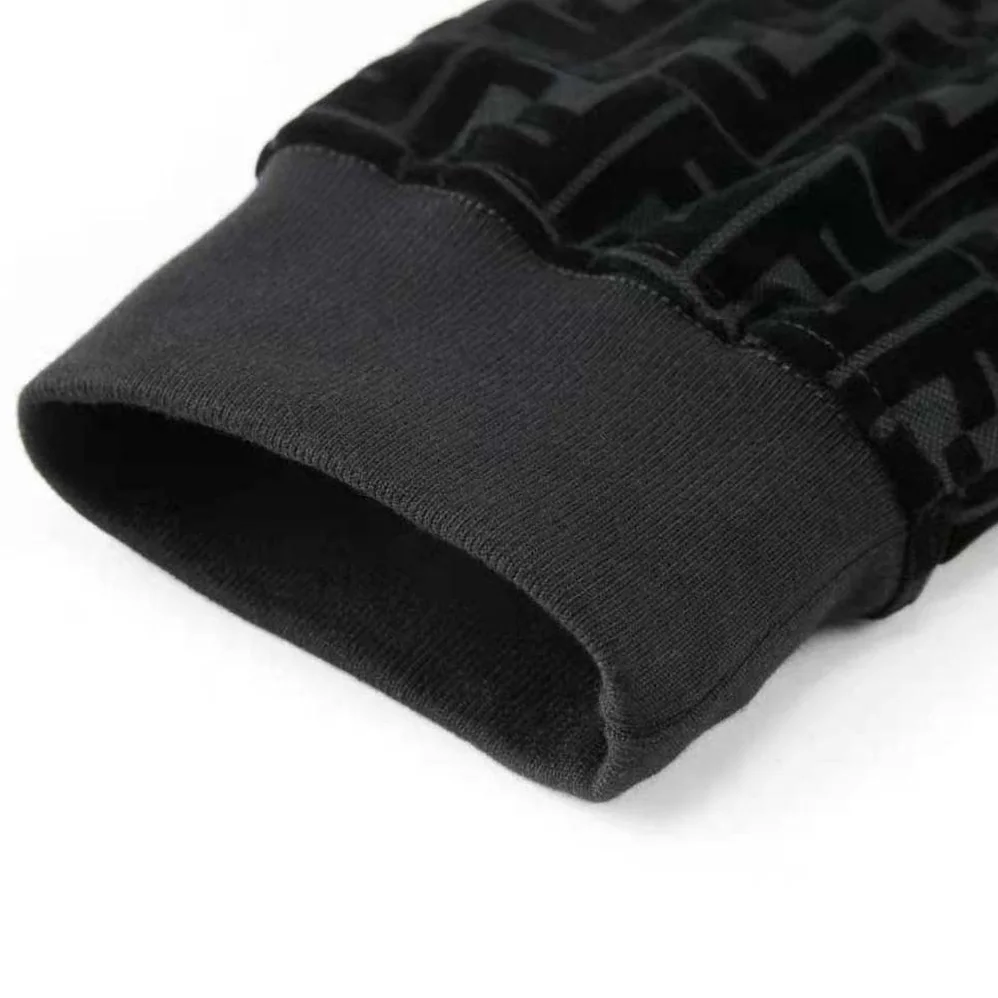 Fendi Black Piqué Sweatshirt-FY1077AFRJF0ABB for Men