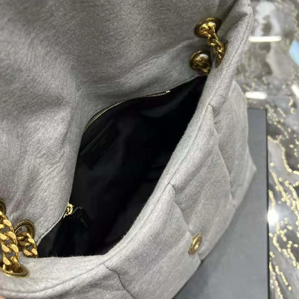 Saint Laurent YSL Puffer Toy Bag in Jersey for Women in White