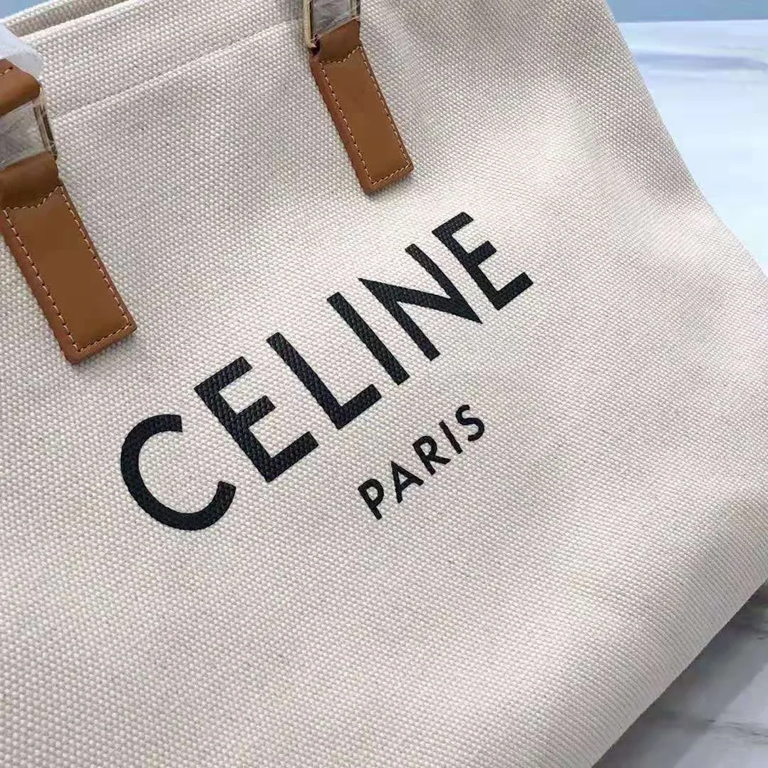 Celine Horizontal Cabas Celine in Canvas with Print for Women in White