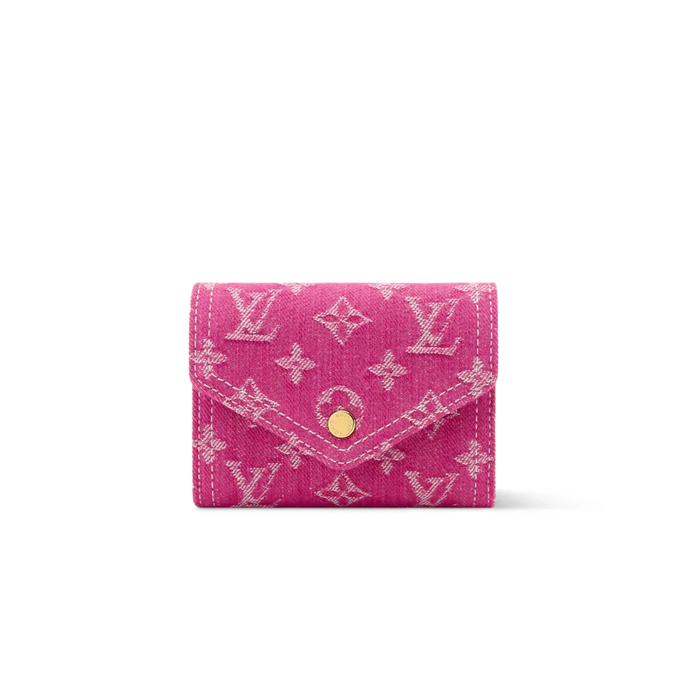 Louis Vuitton Victorine Wallet in Fuchsia Denim Gold Hardware