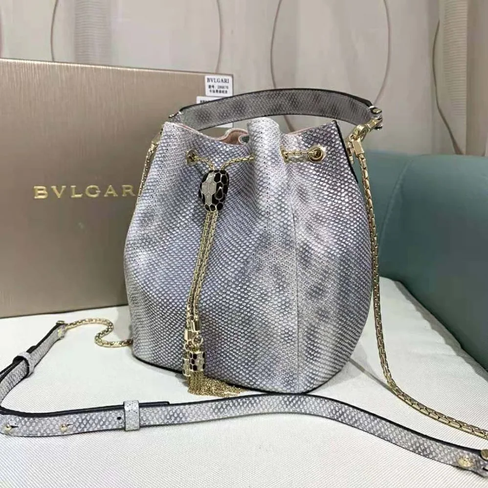 Bvlgari Serpenti Forever Bucket Bag for Women in Silver Bvlgari Serpenti Forever Bucket Bag for Women in Silver