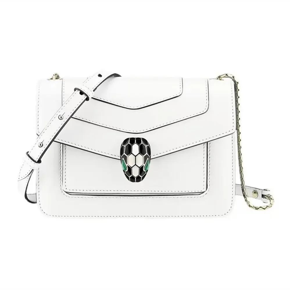Bvlgari Mini Serpenti Forever East-West Shoulder Bag for Women in White