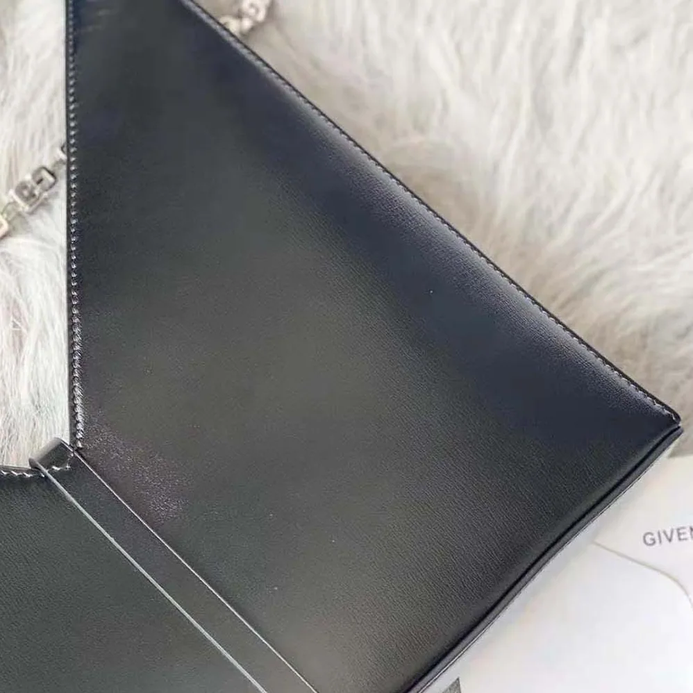 Givenchy Small Cut Out Bag in Box Leather with Chain for Women in Black