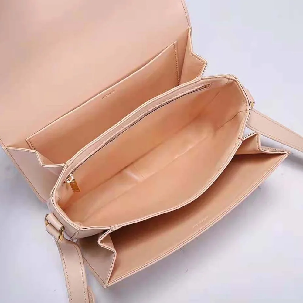 Celine Medium Triomphe Bag in Shiny Calfskin for Women in Sandy