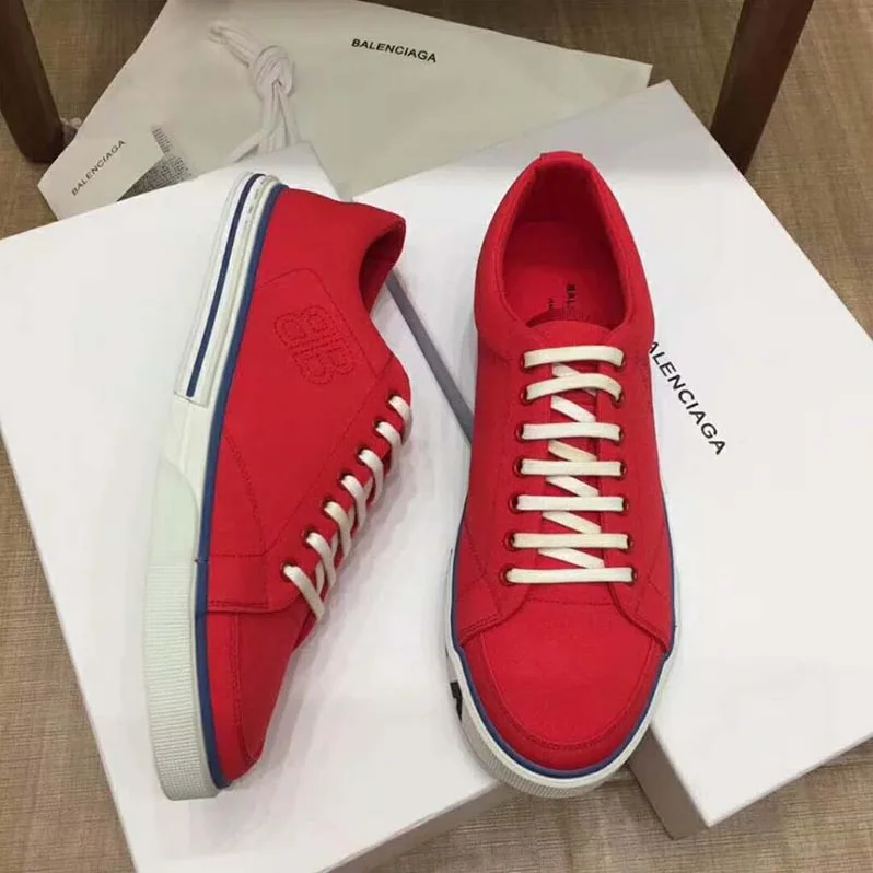 Balenciaga Shoes Match Trainers Cotton Canvas Minimalist for Men in Red Balenciaga Shoes Match Trainers Cotton Canvas Minimalist for Men in Red