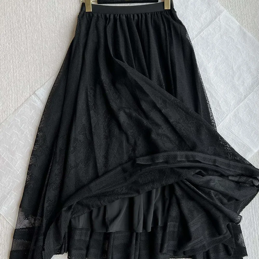 Dior Flared Mid-Length Skirt Black Dior Chardons Cotton for Women in Blend Lace Dior Flared Mid-Length Skirt Black Dior Chardons Cotton for Women in Blend Lace