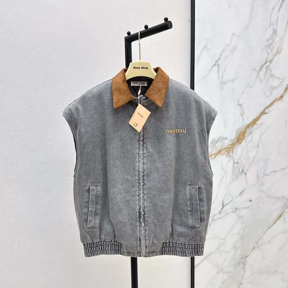 Miu Miu Chambray Blouson Vest for Women