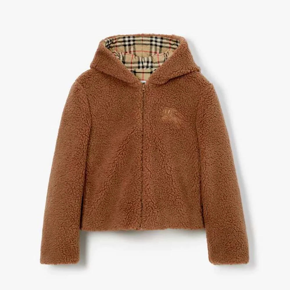 Burberry EKD Fleece Hooded Jacket for Men in Brown Burberry EKD Fleece Hooded Jacket for Men in Brown