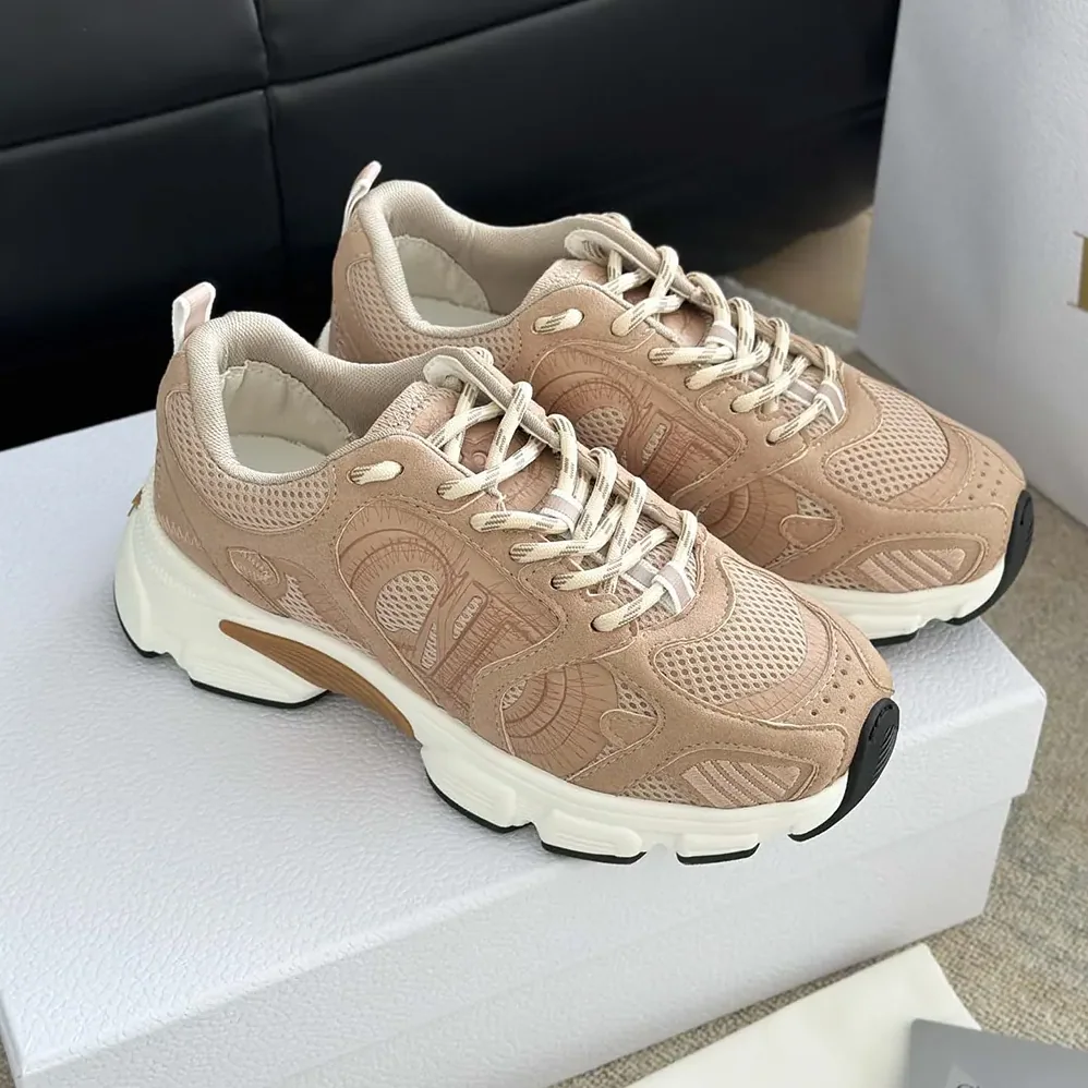Dior Chrono Sneaker Nude Mesh and Suede Calfskin for Unisex Dior Chrono Sneaker Nude Mesh and Suede Calfskin for Unisex