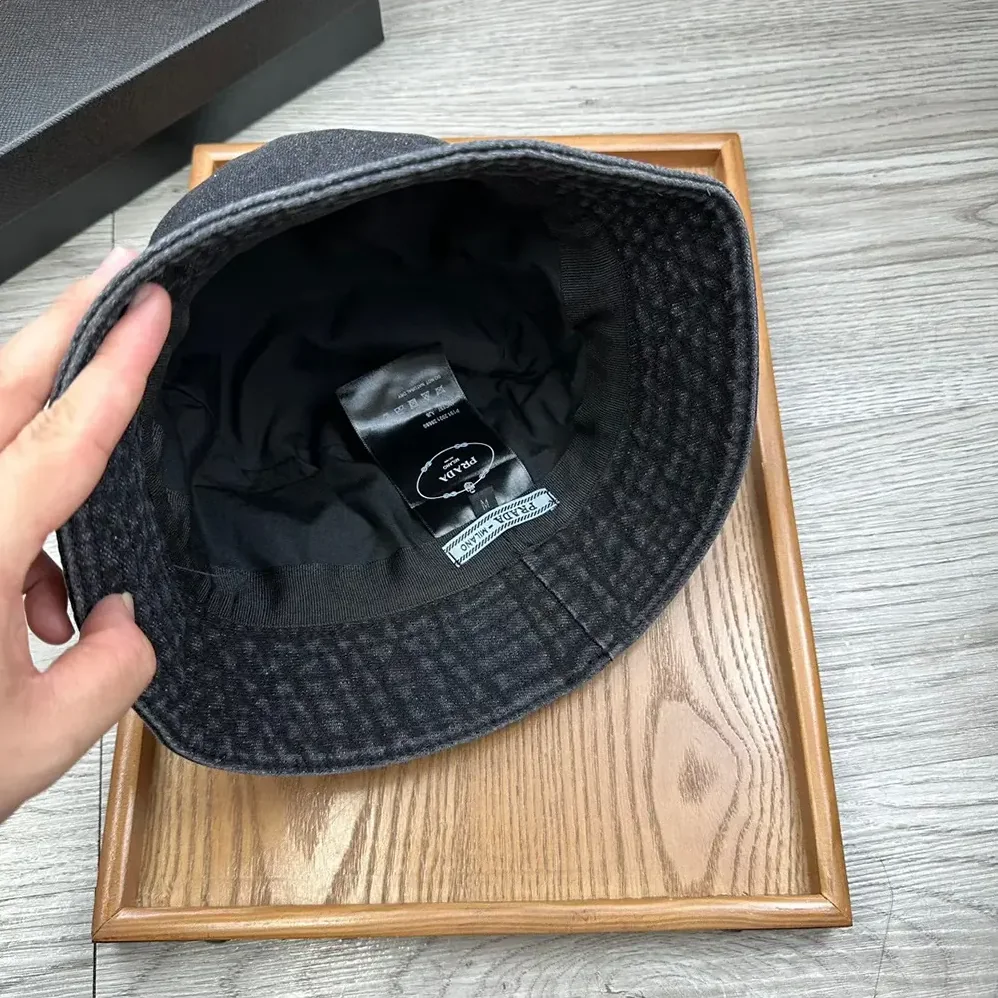 Prada Denim Bucket Hat for Unisex in Black