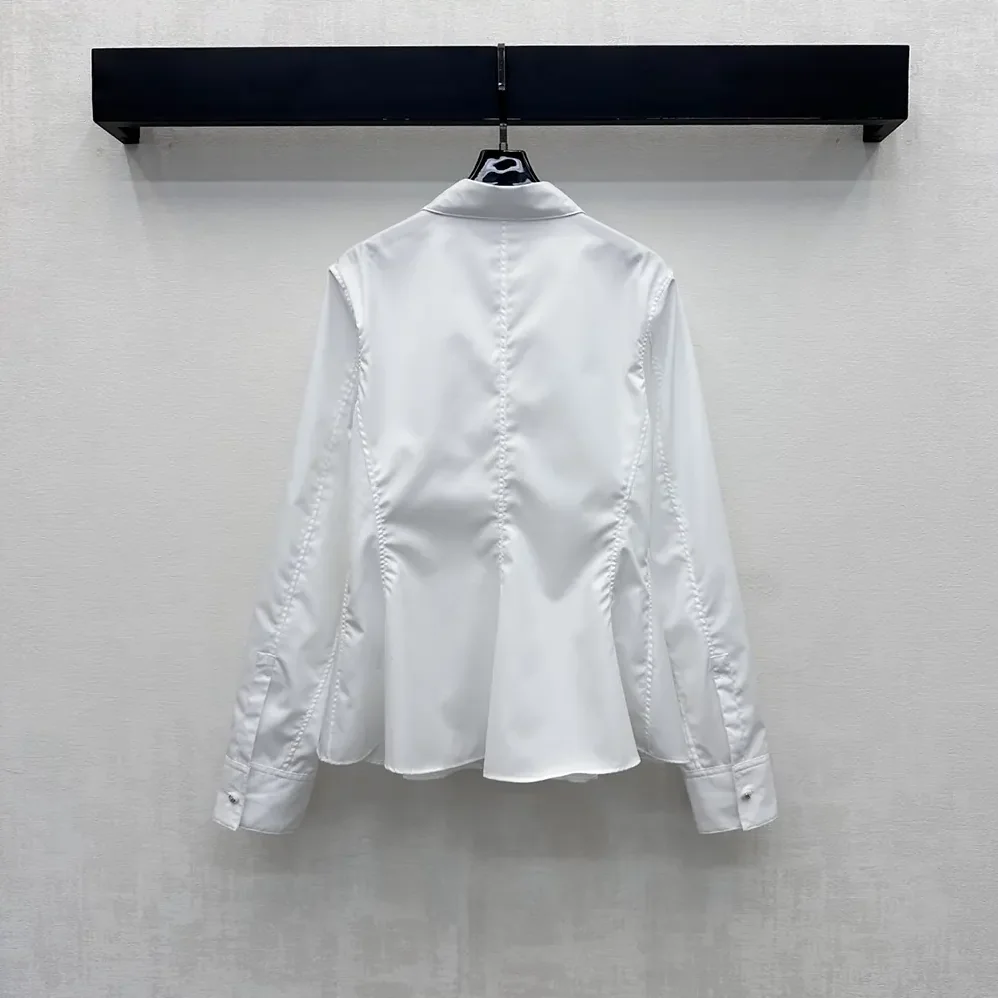 Dior Peplum Blouse White Cotton Poplin for Women