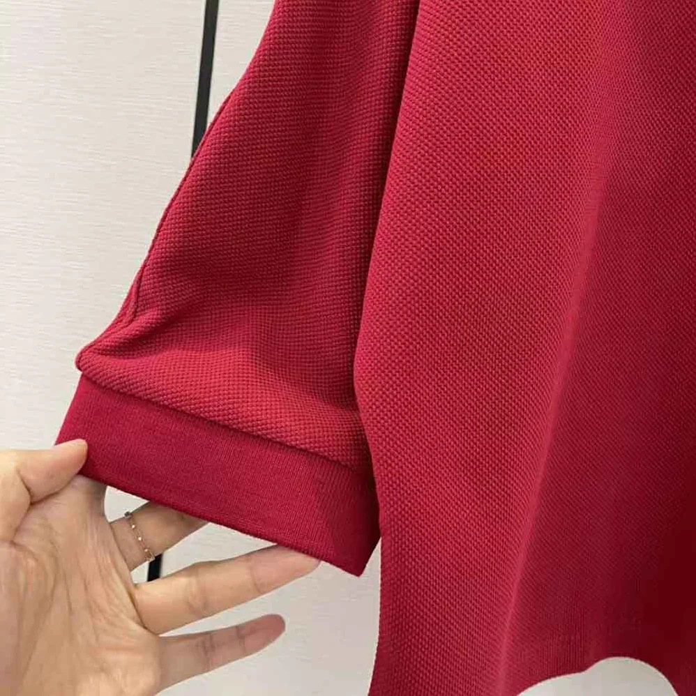 Saint Laurent YSL Cropped Polo Shirt in Cotton Piqué for Women in Red Saint Laurent YSL Cropped Polo Shirt in Cotton Piqué for Women in Red