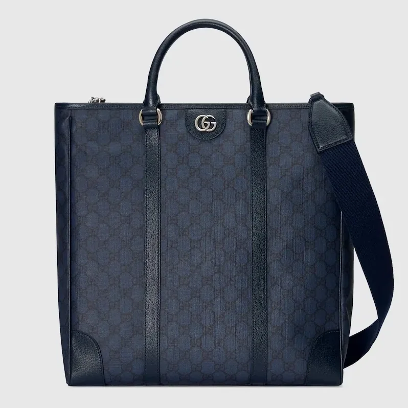 Gucci Ophidia Medium Tote Bag in Blue Palladium Hardware
