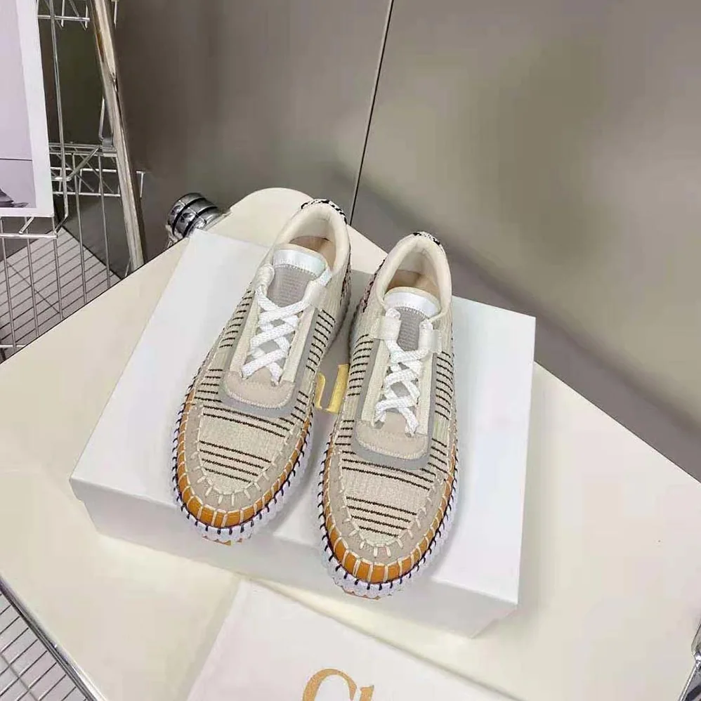 Chloe Nama Sneaker in Recycled Mesh for Women in Beige Chloe Nama Sneaker in Recycled Mesh for Women in Beige