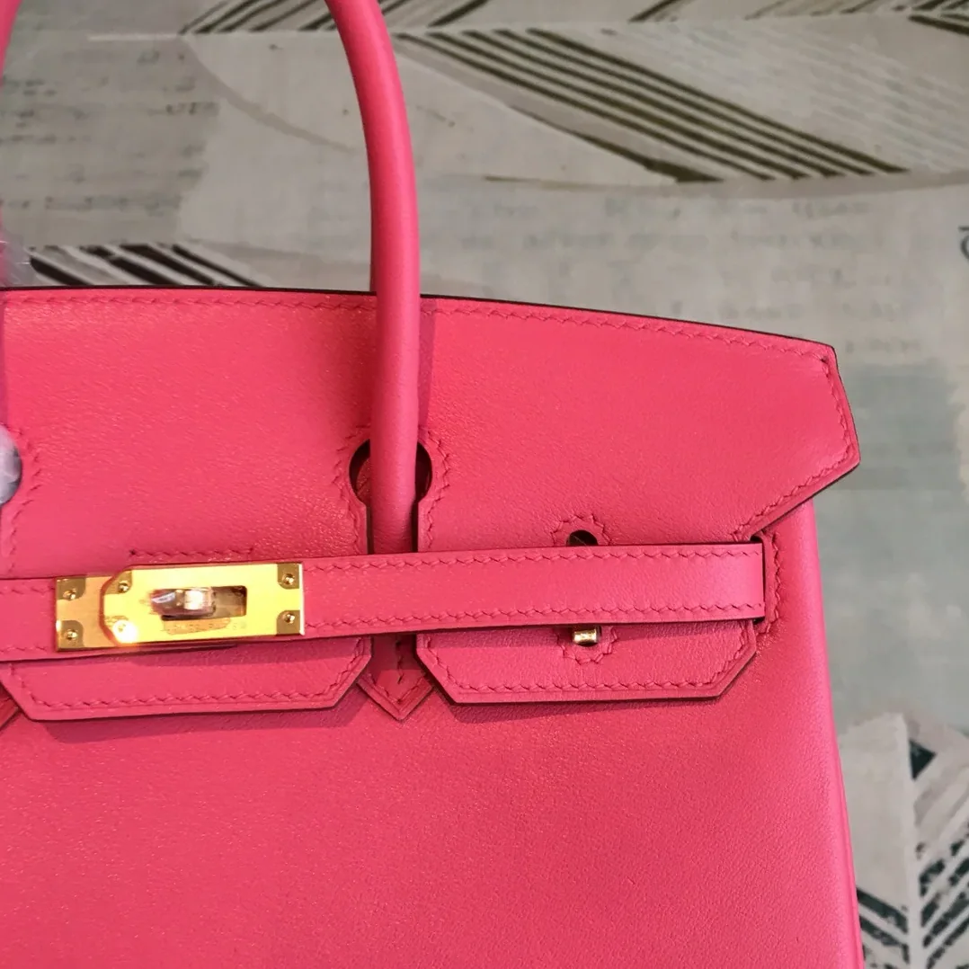 Hermes Birkin Top Handle Bag in Dark Pink Gold Hardware