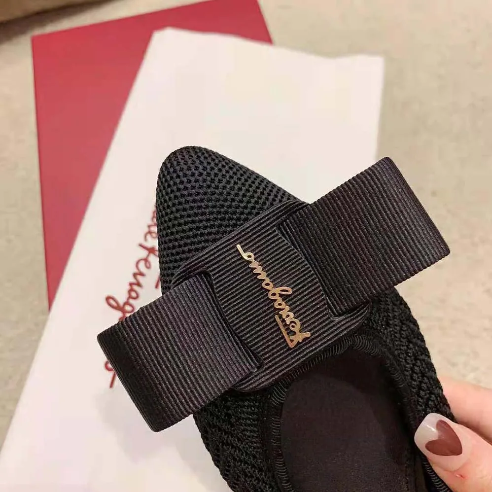 Salvatore Ferragamo Viva Responsible Ballet Flat for Women in Black Salvatore Ferragamo Viva Responsible Ballet Flat for Women in Black
