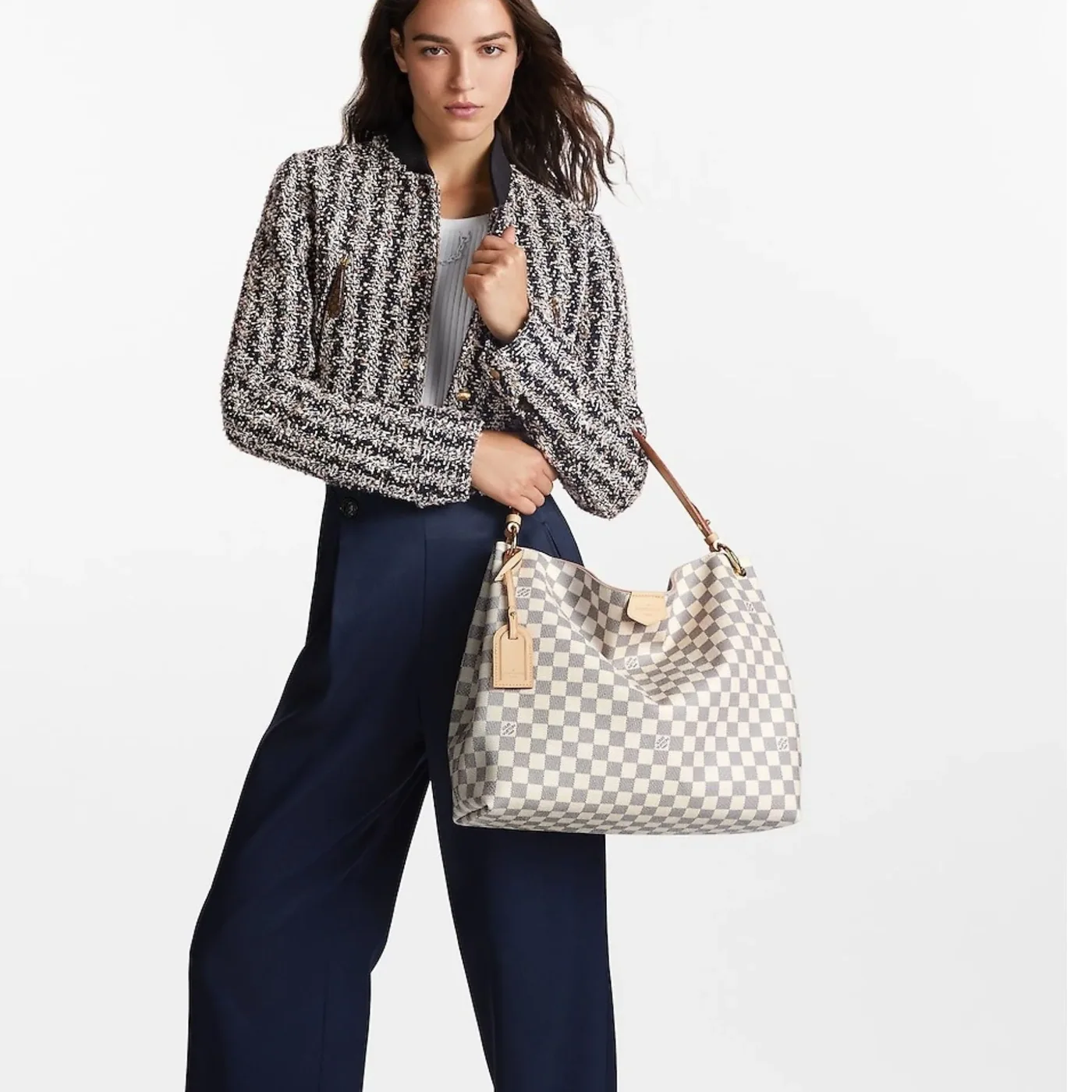 Louis Vuitton Graceful MM Damier Azur Bag / Louis Vuitton Graceful MM Damier Azur Bag /