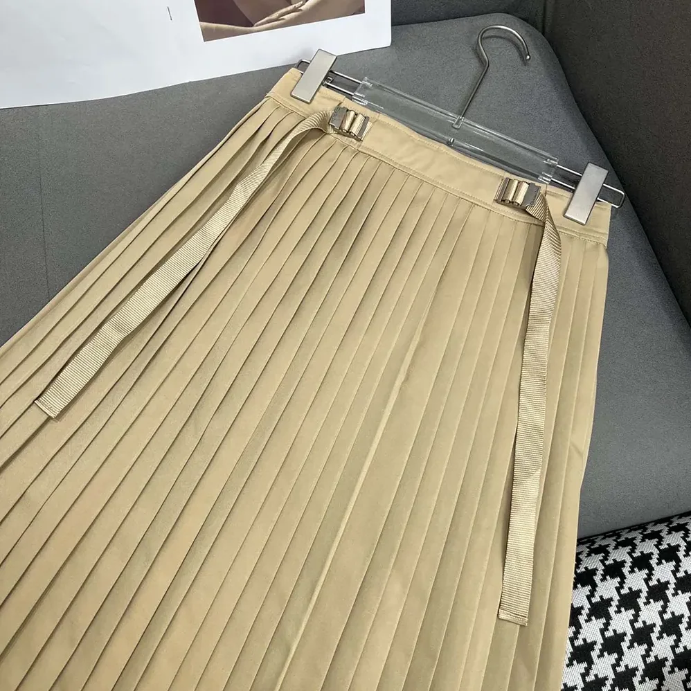 Dior Pleated Mid-Length Skirt Beige Cotton Gabardine for Women Dior Pleated Mid-Length Skirt Beige Cotton Gabardine for Women