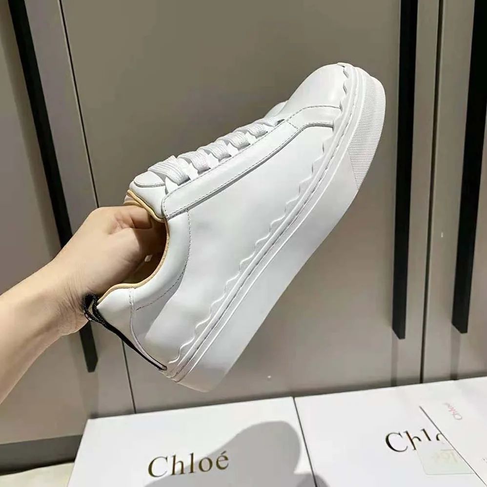 Chloe Lauren Sneaker in Smooth Calfskin for Women in White Chloe Lauren Sneaker in Smooth Calfskin for Women in White