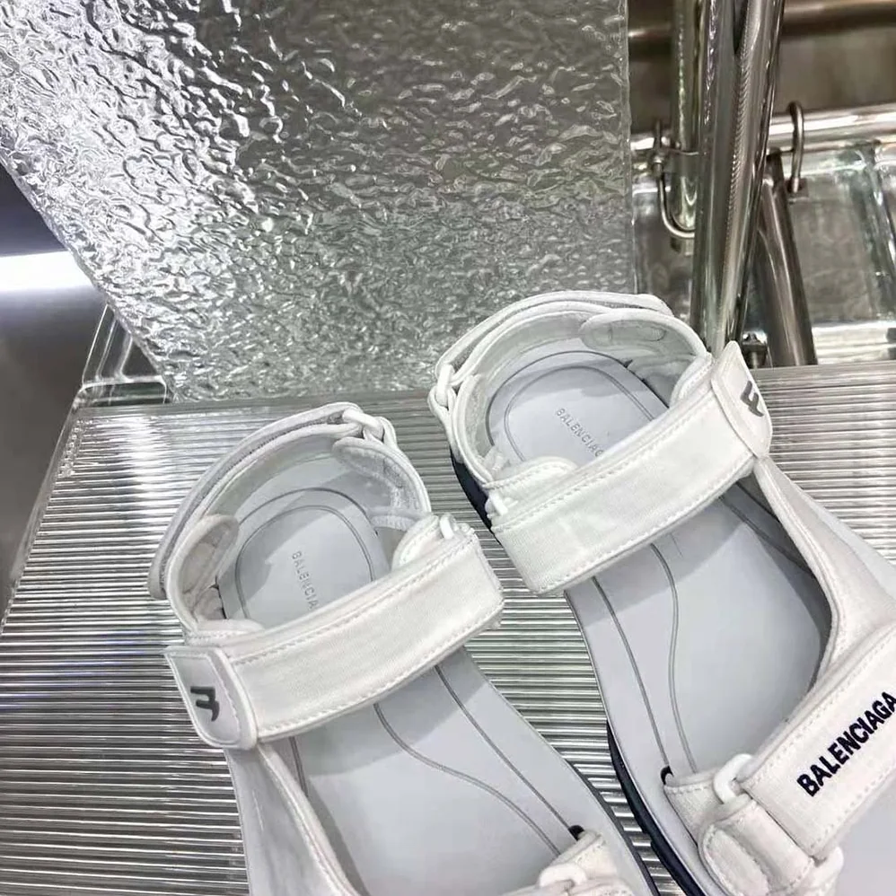 Balenciaga Tourist Sandal in White, Grey and Black Technical Material for Unisex